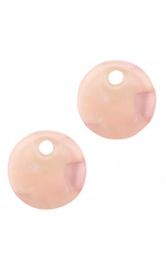Resin pendant 12mm - Peach pink opal